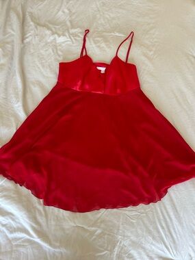 Victoria's Secret Red Satin Slip